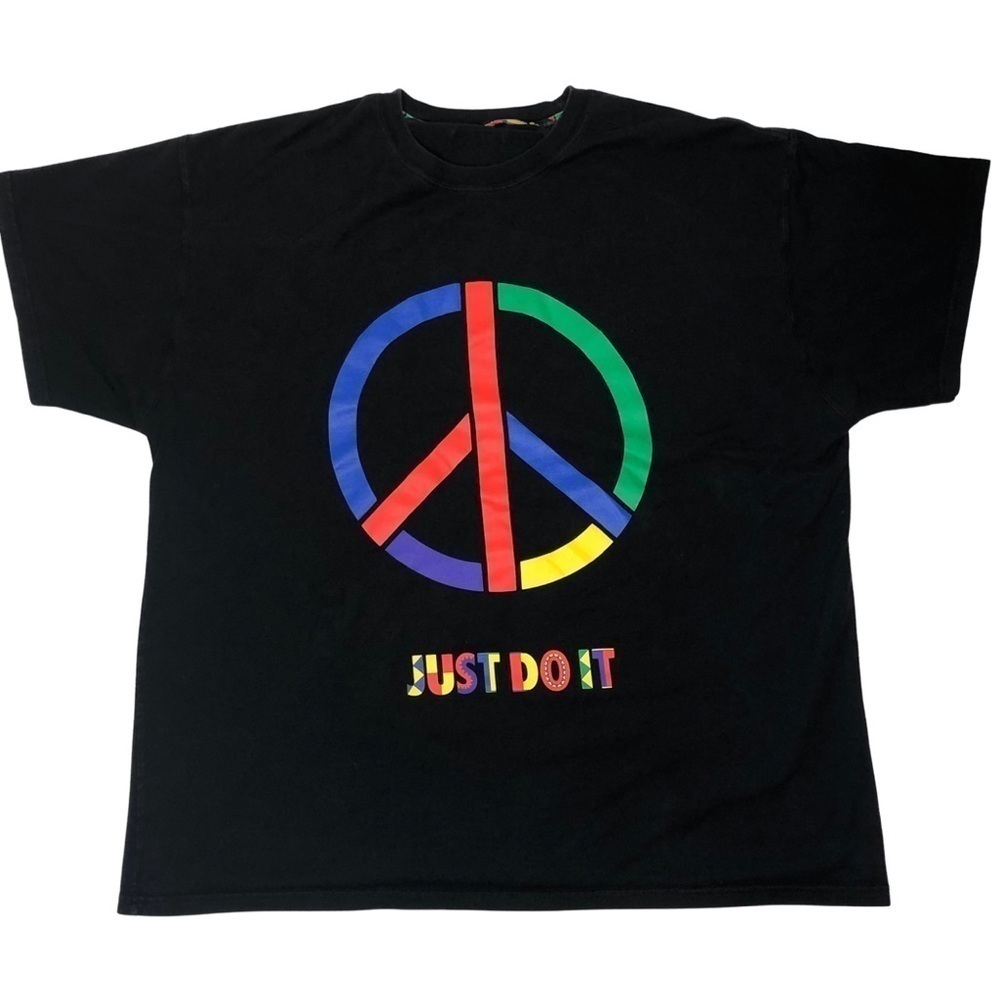 Nike Just Do It Playground DNA Peace Sign Crew Neck T-Shirt Size XL
